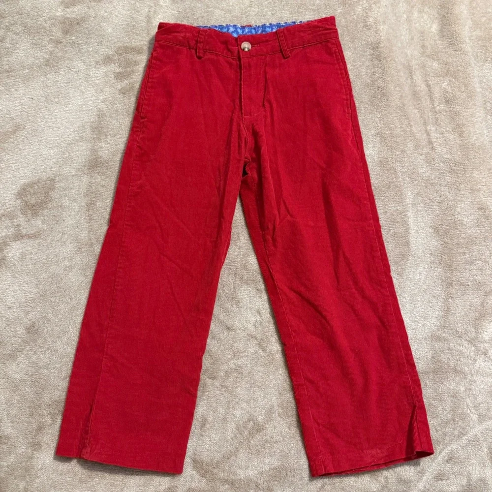 J. Bailey Boys Red Corduroy Pants Champ-22F Straight Leg Size 7